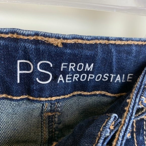 Aeropostale PS Dark Wash Distressed Skinny Jeans Girls Size 10 - Picture 4 of 7